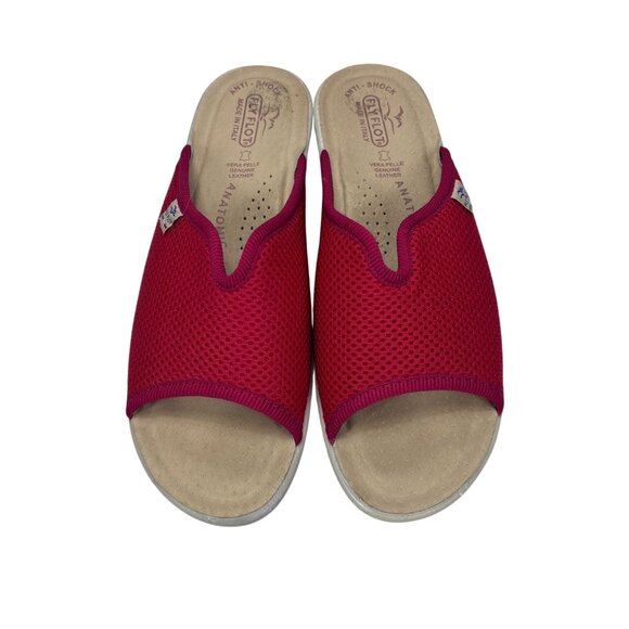 Womens Flex Flot Red Mesh Anti-Shock Slide Sandals Size 40 Made In Italy With Co - Picture 4 of 8